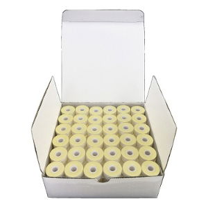 Value Pre-wound Bobbins Cardboard sided WHITE 144 per BOX. 45% DISCOUNT